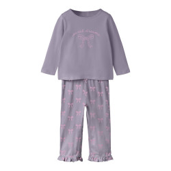 NAME IT MINI Pige - Raniq nattøjssæt - Lavender Gray
