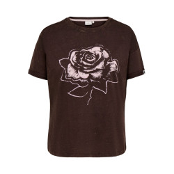 ONLY CARMAKOMA Cortado print T-shirt - Coffee Bean