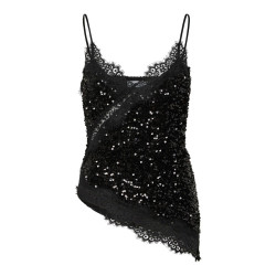 PIECES Kammy strap lace top - Black