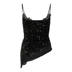 PIECES Kammy strap lace top - Black