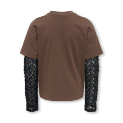 KIDS ONLY Lia lace sleeve langærmet T-shirt - Bracken