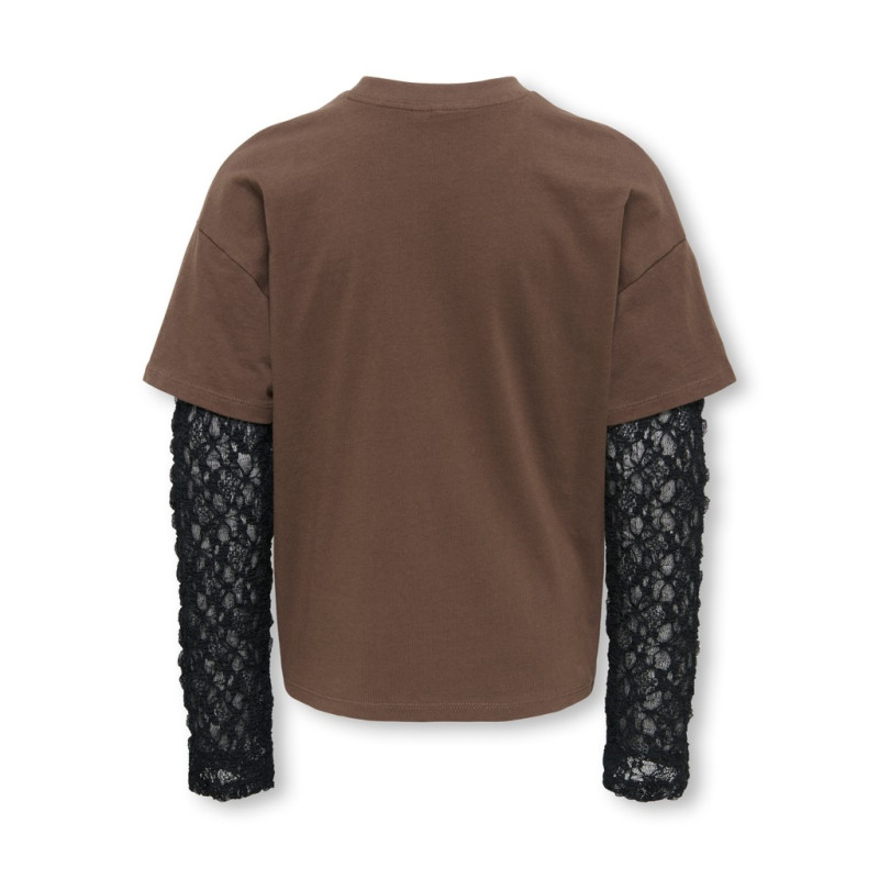 KIDS ONLY Lia lace sleeve langærmet T-shirt - Bracken