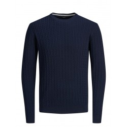 JACK & JONES CABLE KNIT CREW NECK PULLOVER
