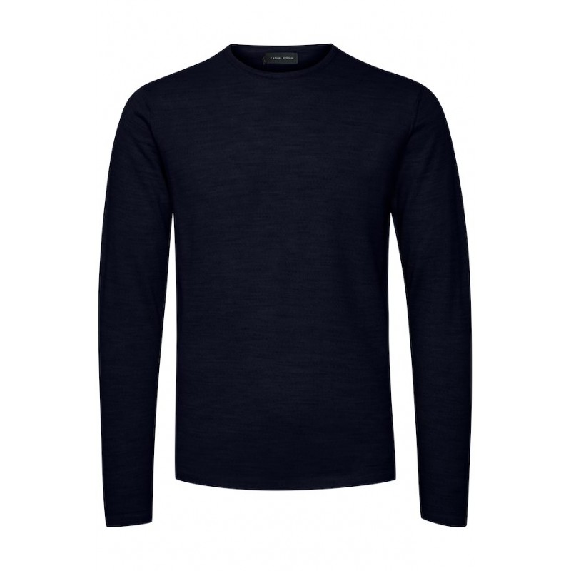 CASUAL FRIDAY KONRAD MERINO PULLOVER - NAVY