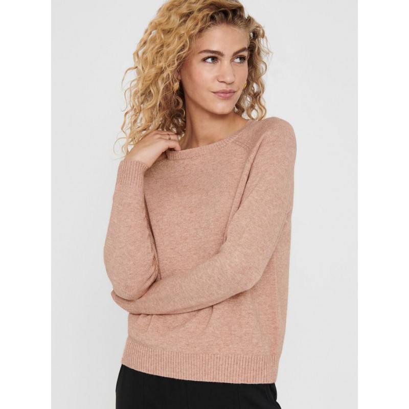 ONLY Lesly Kings L/S Strik Pullover - Misty Rose