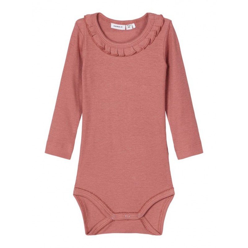 NAME IT BABY NYLVA L/S BODY - WITHERED ROSE