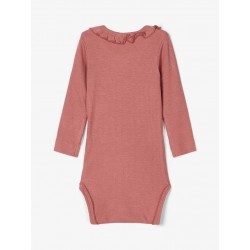 NAME IT BABY NYLVA L/S BODY - WITHERED ROSE