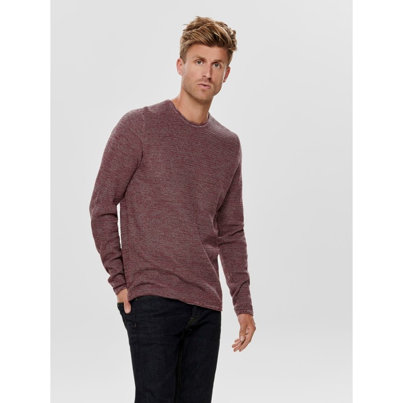 ONLY & SONS Struktur Pullover - Zinfandel