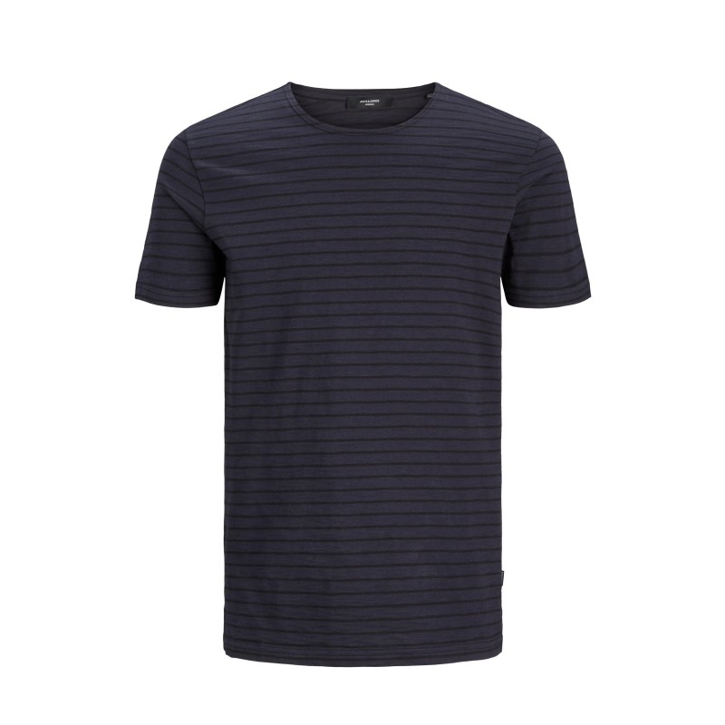 JACK & JONES Stribet Crew Neck T-shirt - Dark Navy