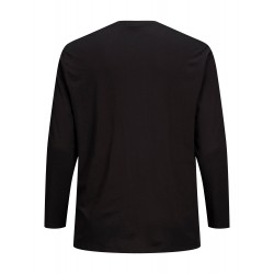 JACK & JONES PLUS BOND L/S GRANDDAD PS- BLACK