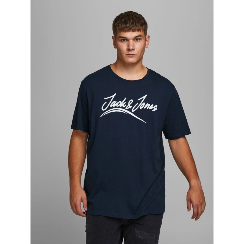 JACK & JONES PLUS LOGO S/S T-SHIRT 2-PACK - Sort + Navy