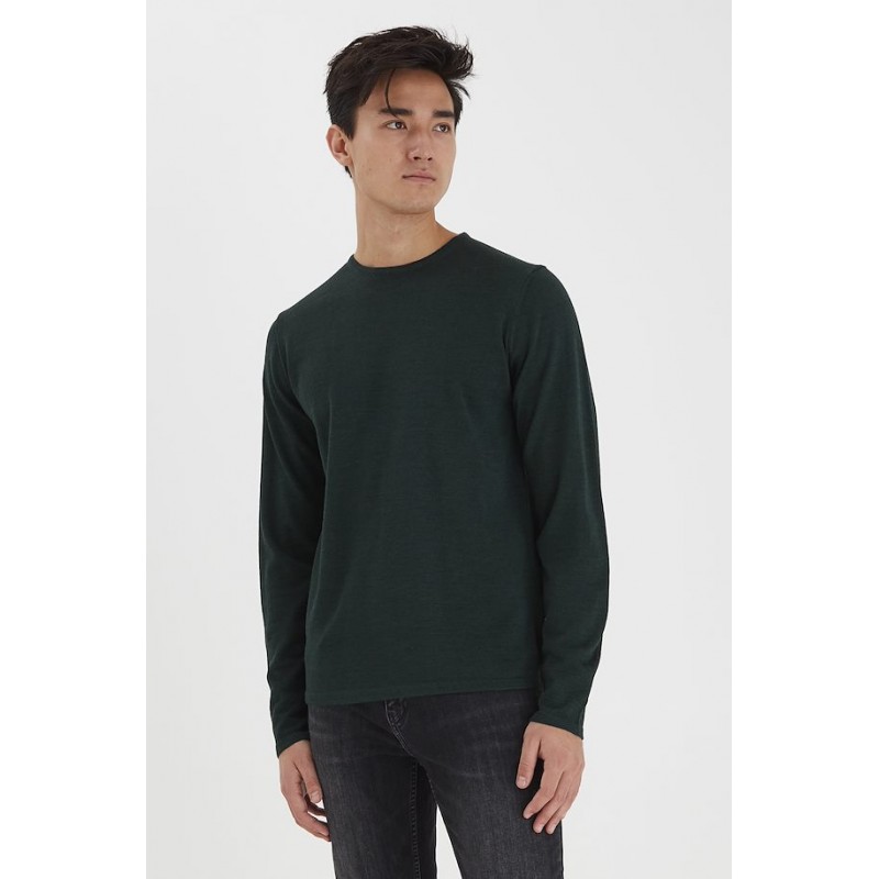 CASUAL FRIDAY Merino Crew Neck Pullover - Scarab