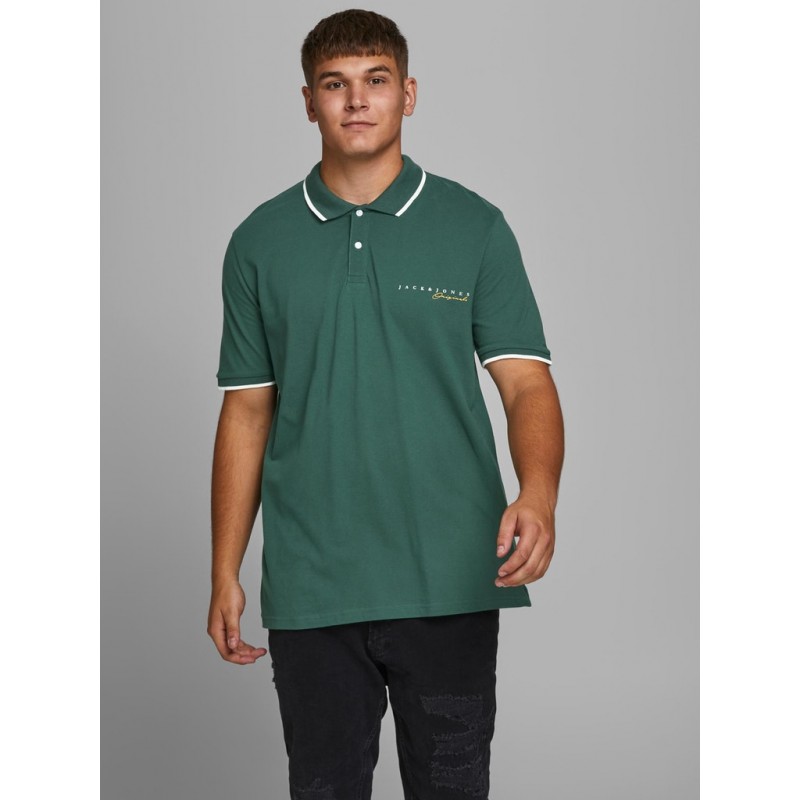 JACK & JONES PLUS LOGAN S/S POLO - Trekking Green