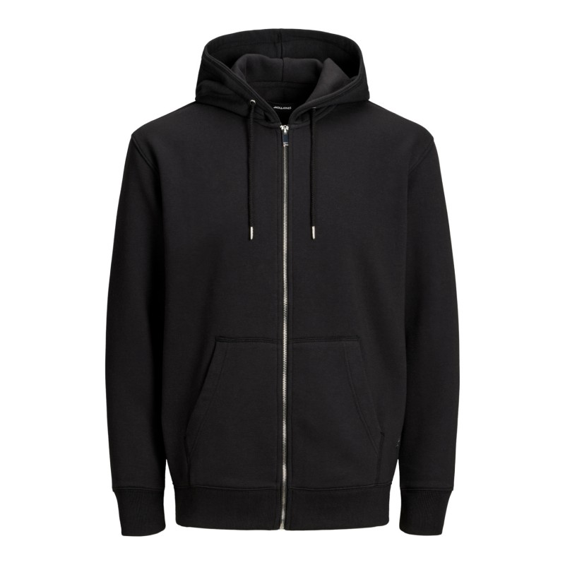 JACK & JONES Plus Soft Sweat Zip Hoodie - Sort