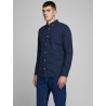 JACK & JONES L/S Hør Skjorte - Navy Blazer