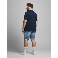 JACK & JONES PLUS FLORALL PRINT T-SHIRT -  Navy Blazer