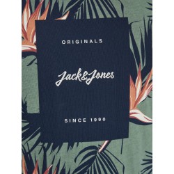 JACK & JONES PLUS FLORALL PRINT T-SHIRT -  Navy Blazer