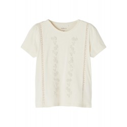 NAME It Mini Hedvig Top Med Flæser - Whitecap Gray