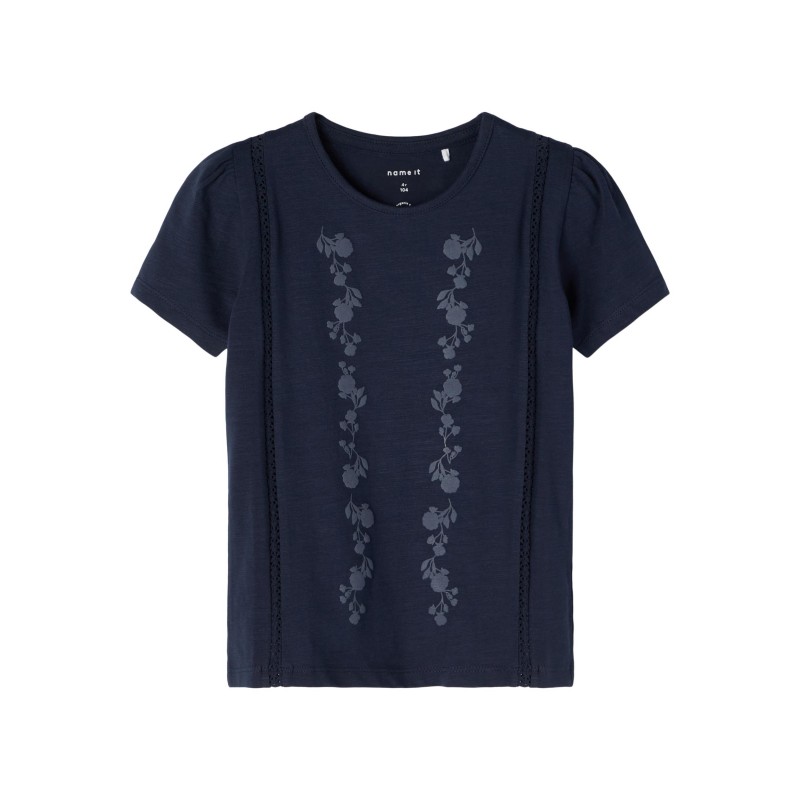 NAME IT Mini Hedvig Top Med Flæser - Dark Sapphire