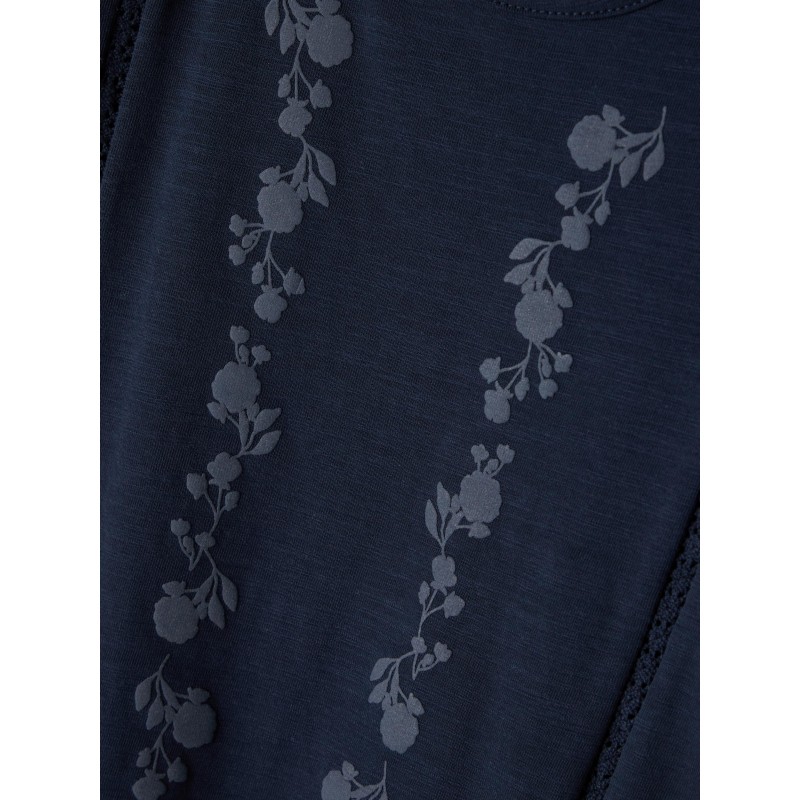 NAME IT Mini Hedvig Top Med Flæser - Dark Sapphire