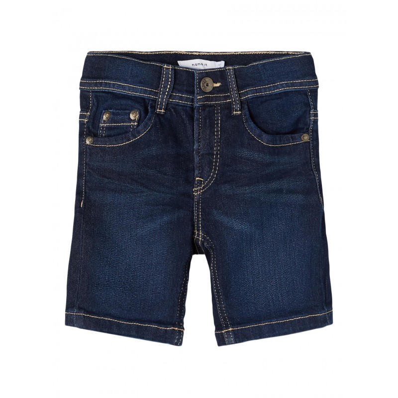 Name It Mini Sofus lange Denim Shorts - Dark Blue Denim