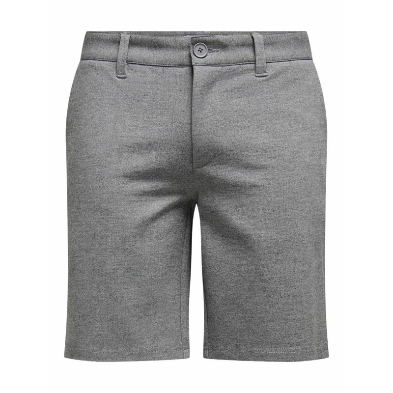 ONLY & SONS Mark Chino Shorts - Medium Grey Melange