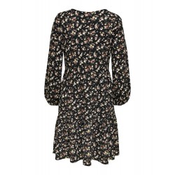 JDY Claude v-neck kjole - Black