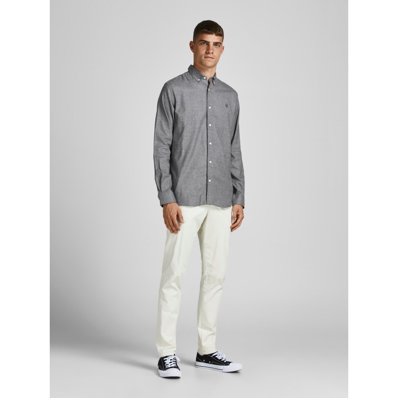 JACK & JONES Premium Twist L/S Skjorte - Grey Melange