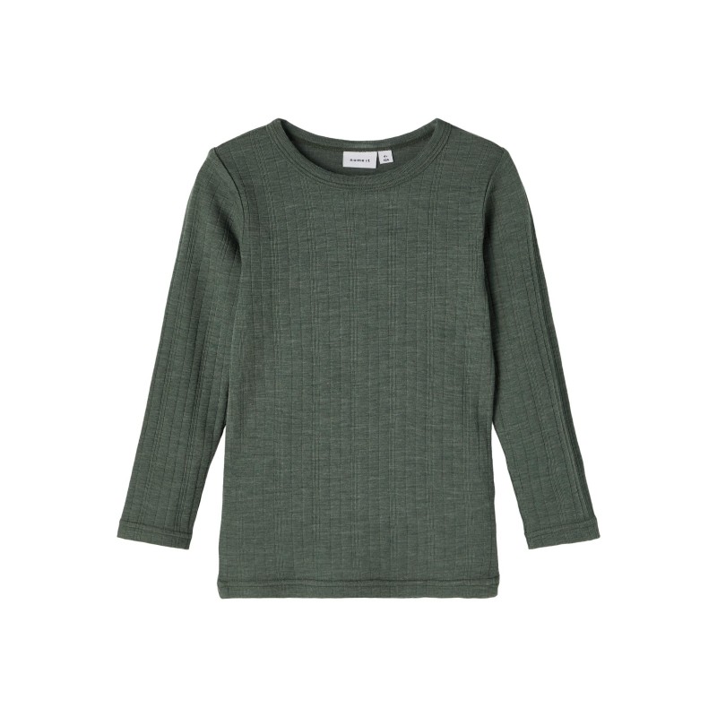 NAME IT Mini Uld Langærmet bluse - Duck Green