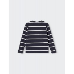 NAME IT KIDS Tanovo langærmet bomulds bluse - Dark Sapphire