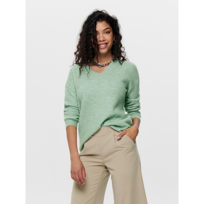 ONLY Camilla langærmet strik pullover - Ether