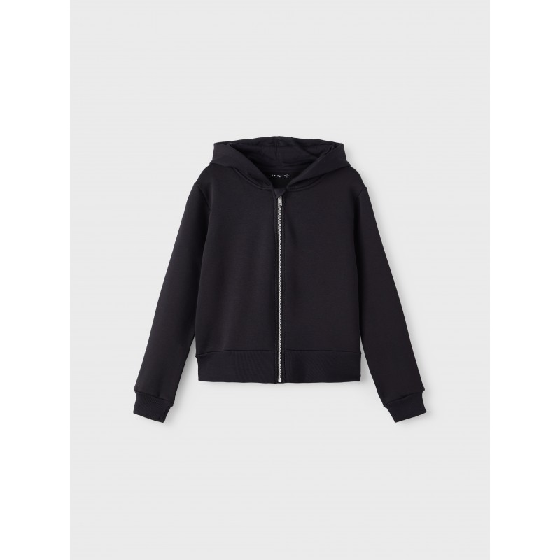 LMTD pige - Opal langærmet kort sweat lynlås cardigan - Sort