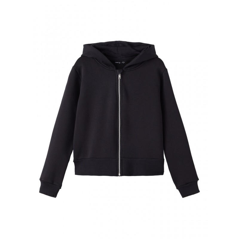 LMTD pige - Opal langærmet kort sweat lynlås cardigan - Sort