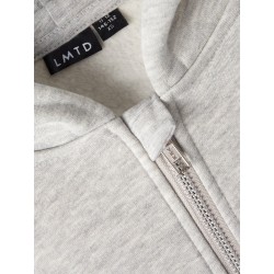 LMTD pige - Opal langærmet kort sweat lynlås cardigan - Light Grey Melange