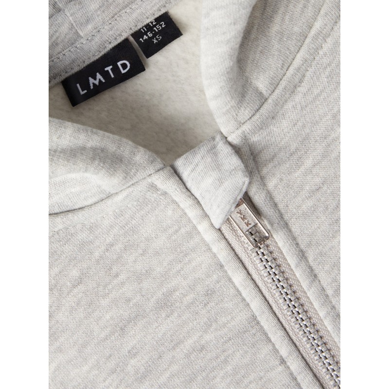 LMTD pige - Opal langærmet kort sweat lynlås cardigan - Light Grey Melange