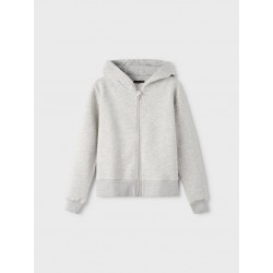 LMTD pige - Opal langærmet kort sweat lynlås cardigan - Light Grey Melange