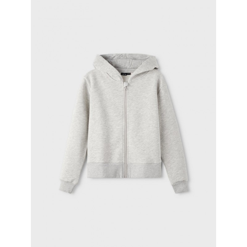 LMTD pige - Opal langærmet kort sweat lynlås cardigan - Light Grey Melange