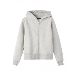 LMTD pige - Opal langærmet kort sweat lynlås cardigan - Light Grey Melange