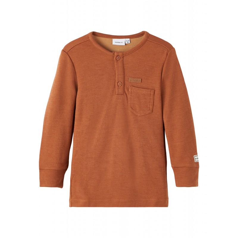 NAME IT MINI WYLA WOOL L/S TOP - MOCHA BISQUE