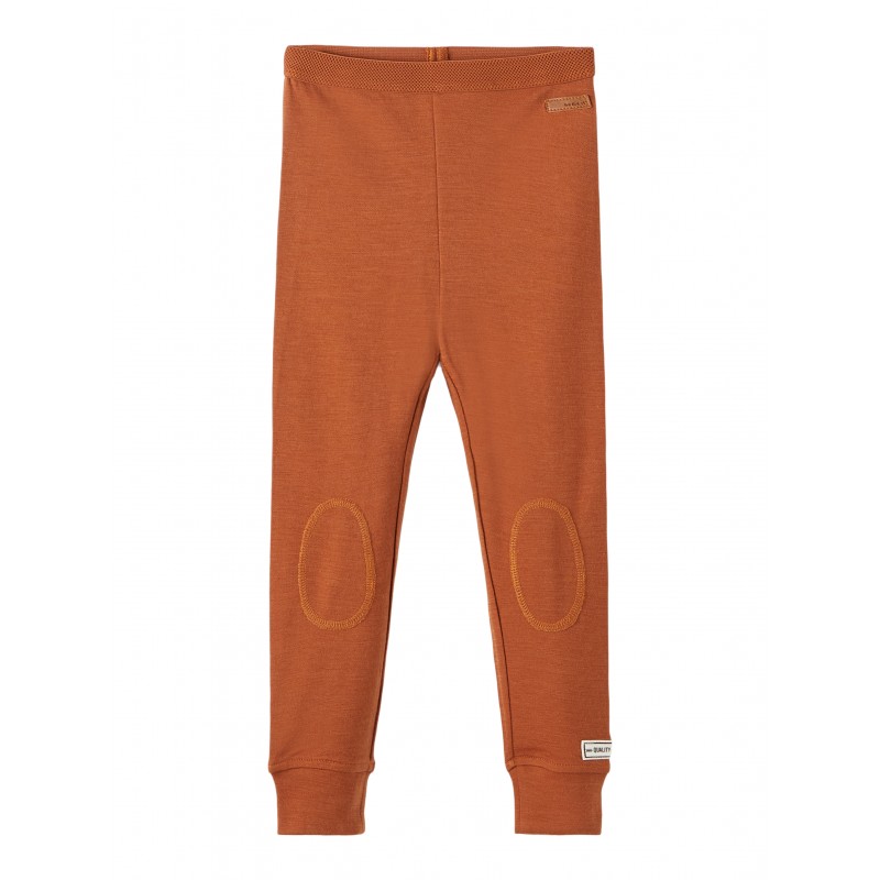 NAME IT MINI WYLA WOOL LONG JOHNS - MOCHA BISQUE