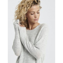 ONLY Carol L/S Strik Kjole - Light Grey Melange