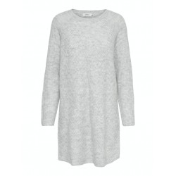 ONLY Carol L/S Strik Kjole - Light Grey Melange