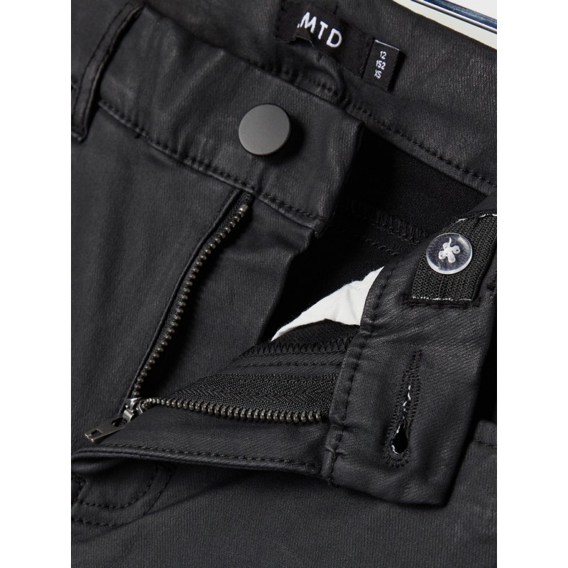 LMTD Coated skinny højtaljet bukser - Black