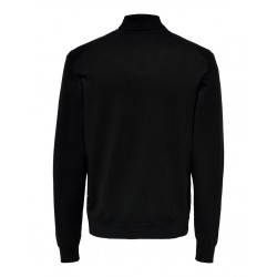 ONLY & SONS WYLER LIFE ROLL KNIT NECK - BLACK