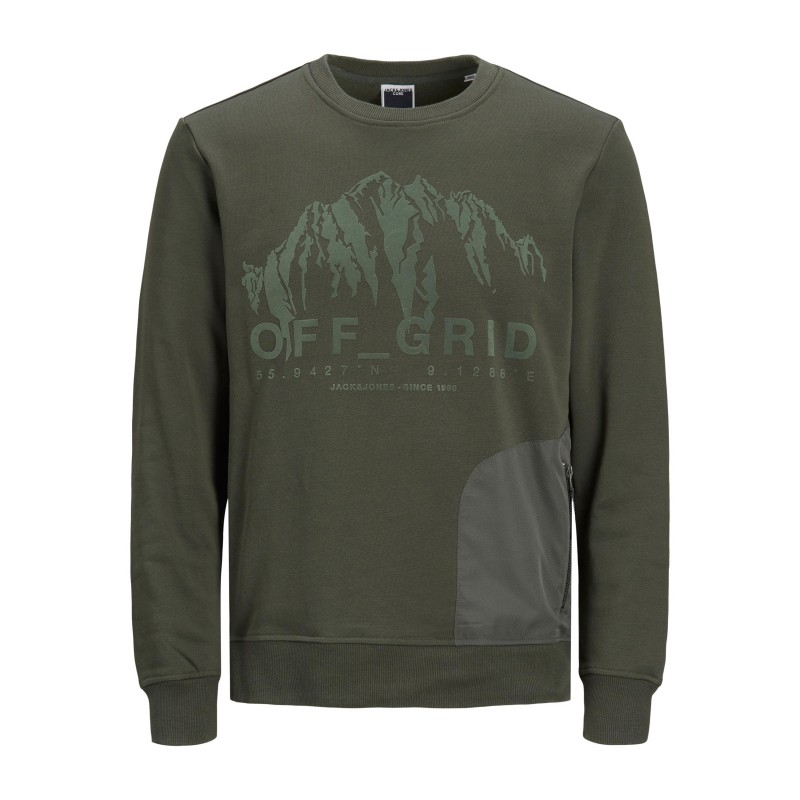 JACK & JONES JR COAL SWEATSHIRT - MØRK GRØN