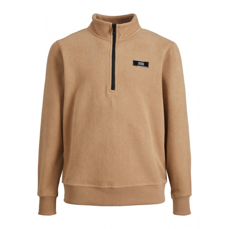 JACK & JONES JUNIOR KLASSISK LYNLÅS SWEATSHIRT - BEIGE