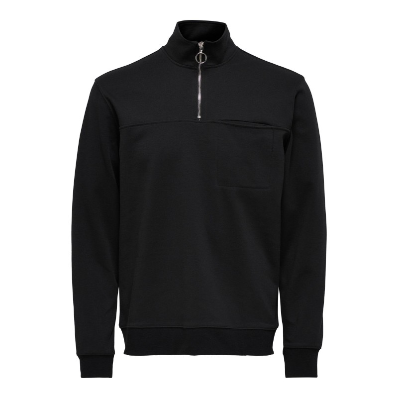 ONLY & SONS Highneck Zip Sweatshirt - Sort