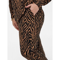 ONLY CARMAKOMA Zebra Bukser - Black/ Brown