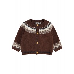 NAME IT BABY OLAN L/S STRIK CARDIGAN  - Rocky Road