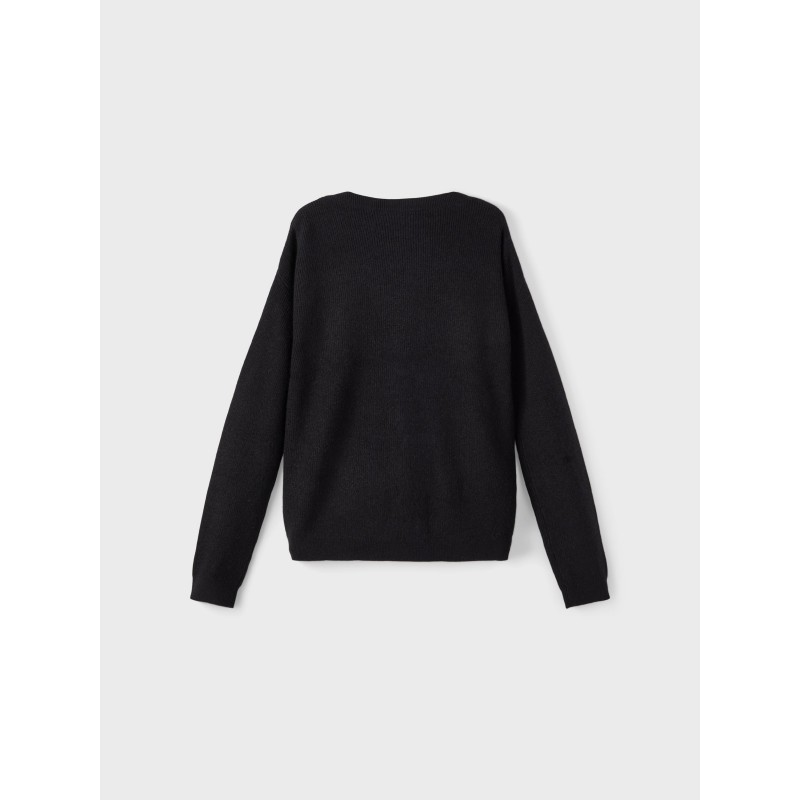 LMTD NILLA L/S SHORT KNIT CARDIGAN - SORT
